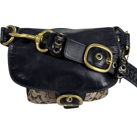 Coach Bleecker Vintage Canvas and Leather Buckle Flap Crossbody Bag - Picture 6 of 14